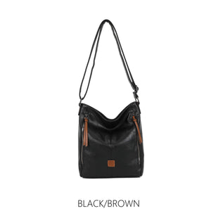 Double Zip Accent Everyday Crossbody Bag