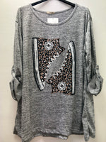 Diamante Animal Print Sneaker Style Sweatshirt (14-22)