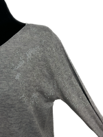 Diamanté Animal Print Embellished Shoulder Detail Fine Knit Jumper (12-18)