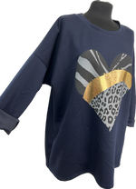 Foil Heart Detail Scuba Sweatshirt (12-16)