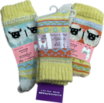 Set of Mixed Sheep & Fairisle Alpaca Blend Socks (3 Pair)