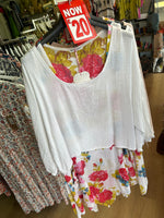 Two Piece Floral Cotton Tunic with Plain OverTop (12-18)