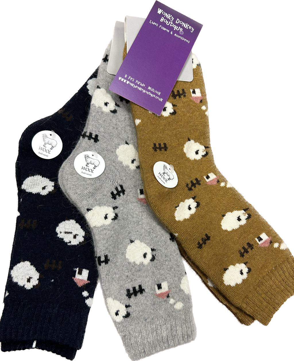 Set of 3 Pairs of Sleeping Sheep Luxury Wool Mix Socks