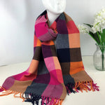 Multi Check Super Soft Ribbed Scarf