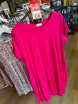 Fuschia Pink Tee Longline Dress (14-18)