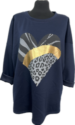 Foil Heart Detail Scuba Sweatshirt (12-16)