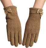 Bow Detail Cosy Lined Winter Warm Fashion Gloves