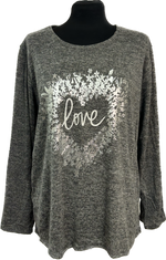 Set of 2 Love Heart Foil Sweatshirt Tops (10-16)