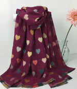 Heart Print Reversible Winter Scarf