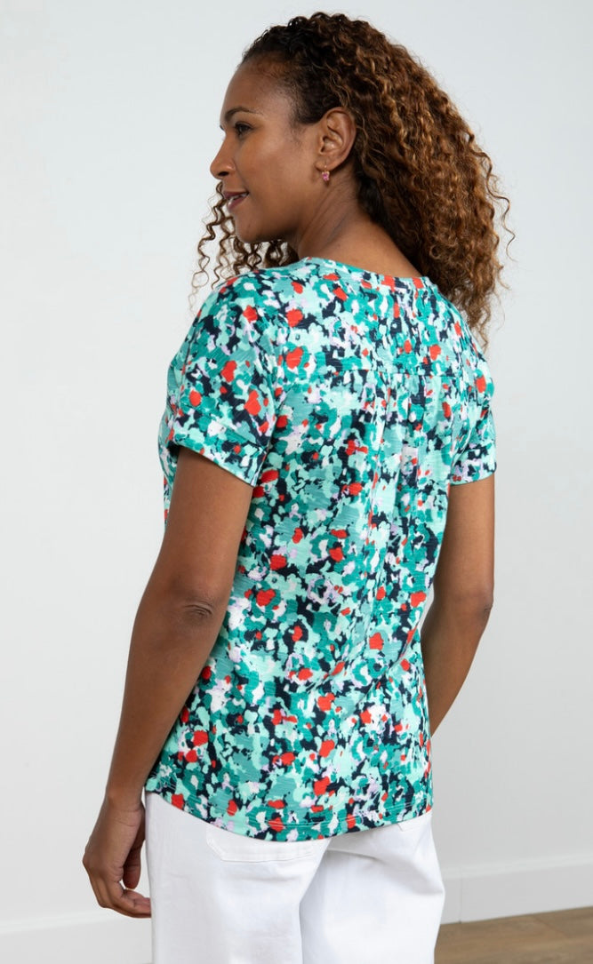 Cotton Vale T-Shirt - Frieda Print Sea Green Colour