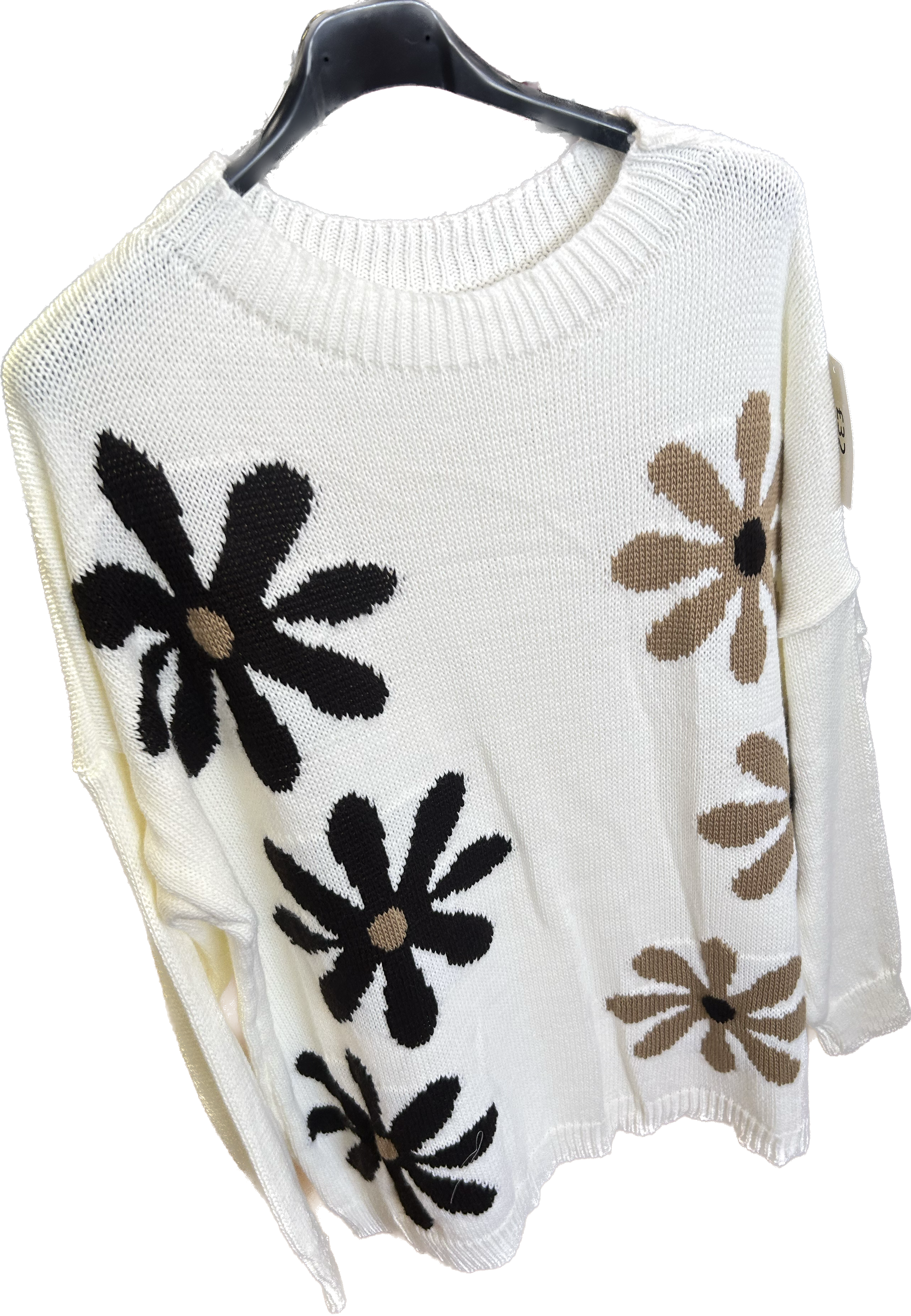 Plus Size Flower Knit Relaxed Fit Jumper (14-22)