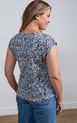 Cotton Surfside T-Shirt - Navy Dapple Print