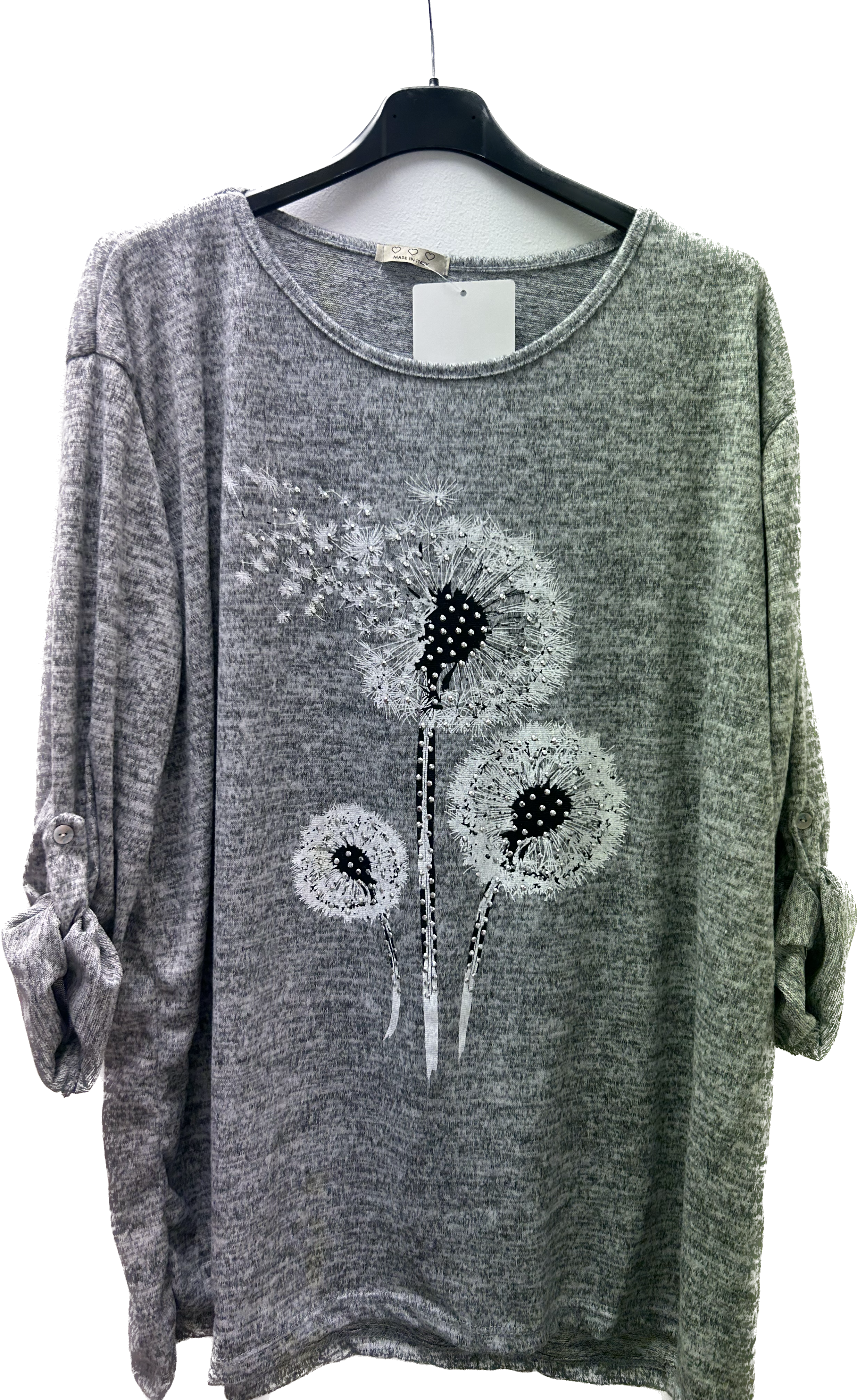 Diamanté Dandelion Sweatshirt Top (14-22)
