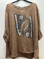 Diamante Animal Print Sneaker Style Sweatshirt (14-22)