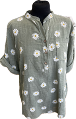 Daisy Print 100% Cotton Shirt (12-18)