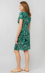 Green Uplands Cotton Jersey Dress - Prairie Print