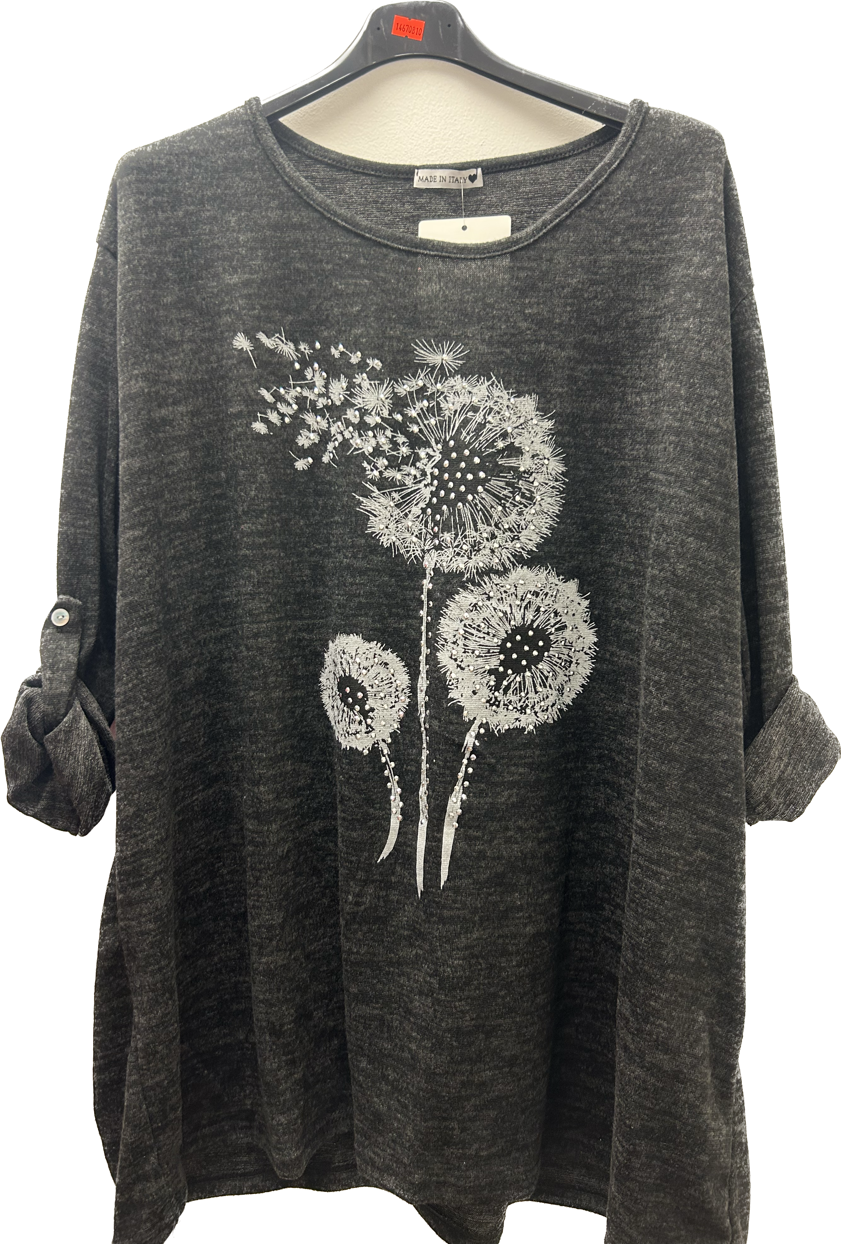 Diamanté Dandelion Sweatshirt Top (14-22)