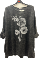 Diamanté Dandelion Sweatshirt Top (14-22)