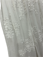 White Elegant Embroidered Detail Trousers