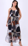 Two Layer Multi Colour Sleeveless Silk Dress