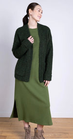 Recycled Wool Mix Green Edge to Edge Cardigan