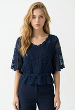 Butterfly Sleeve Lace Design Top