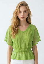 Butterfly Sleeve Lace Design Top