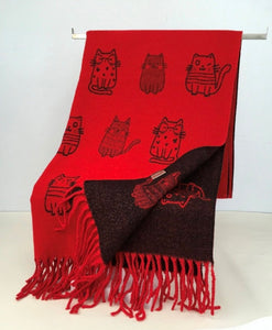 Cat Wool Mix Wrap Large Scarf