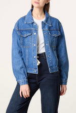 The Classic Cotton Denim Jacket- Mid Blue Wash