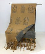 Cat Wool Mix Wrap Large Scarf