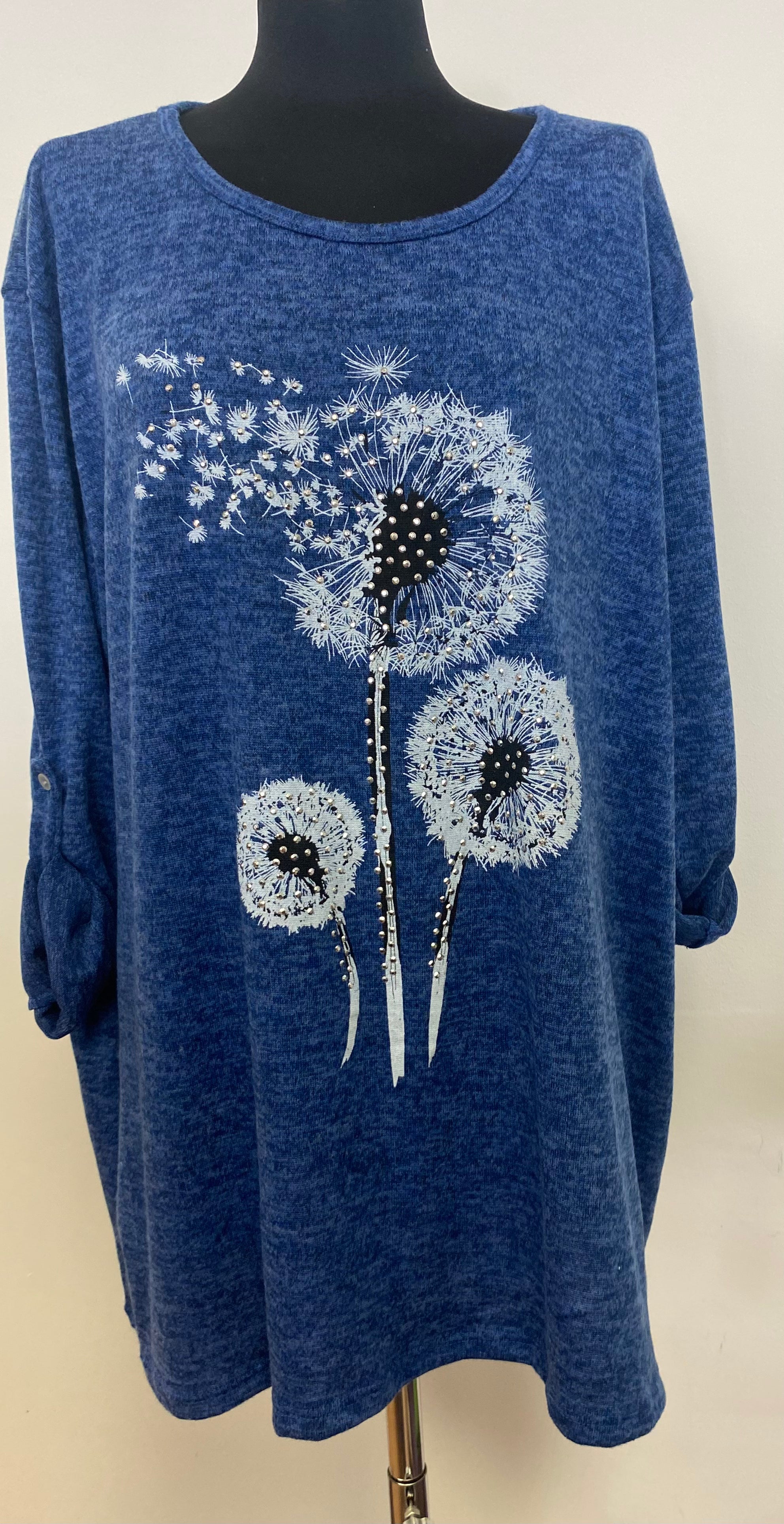 Diamanté Dandelion Sweatshirt Top (14-22)