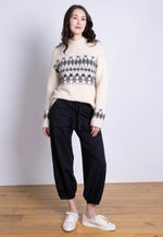 Recycled Wool Mix Ivory Fairisle Jumper