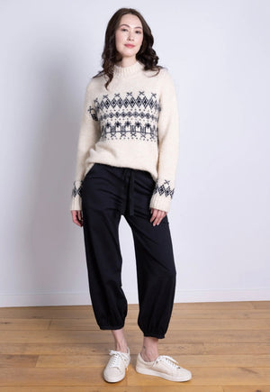 Recycled Wool Mix Ivory Fairisle Jumper