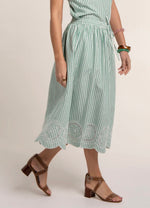 Hannah Cotton Stripe Midi Skirt