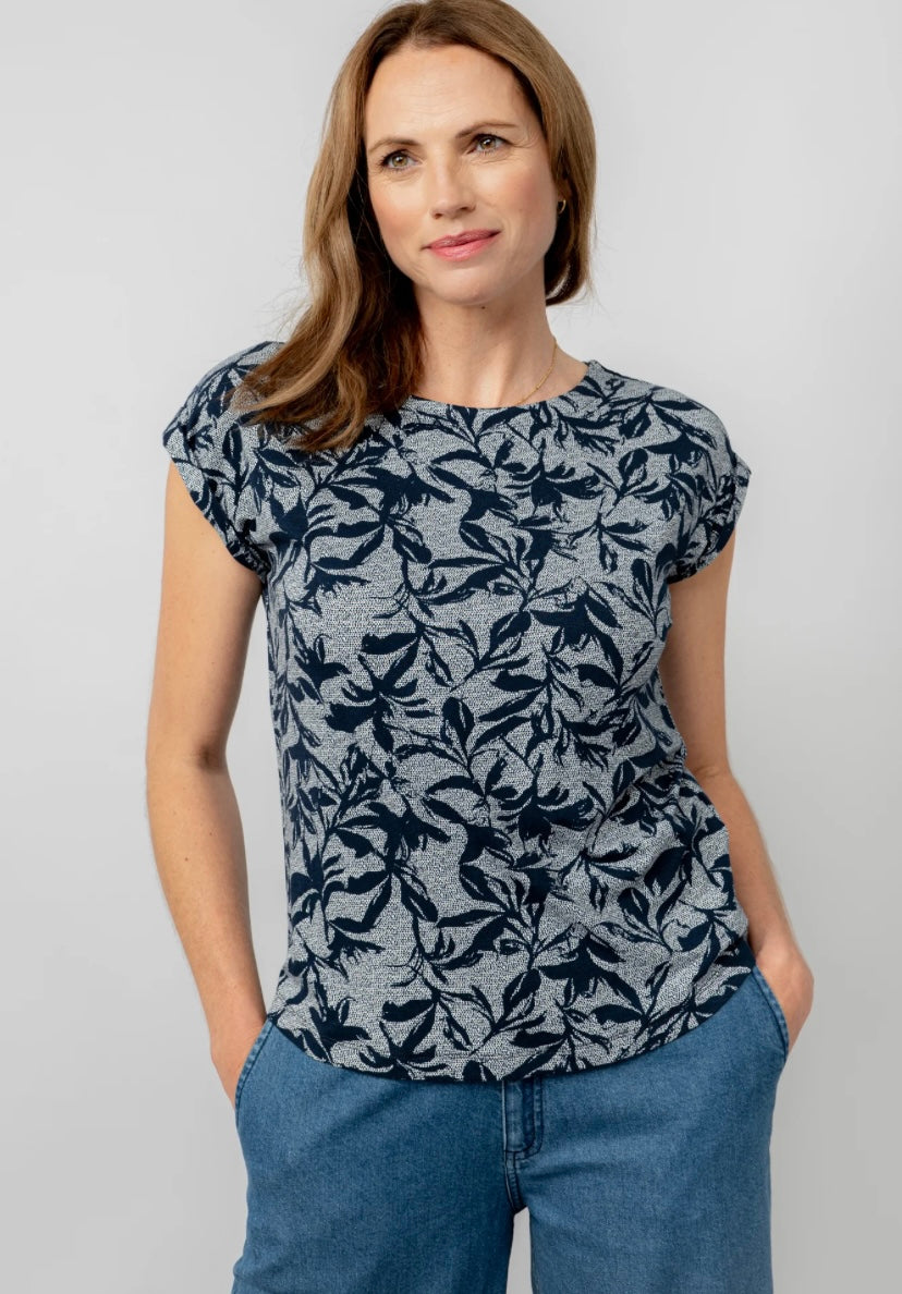 Navy Surfside Jersey Tee - Fauna Print