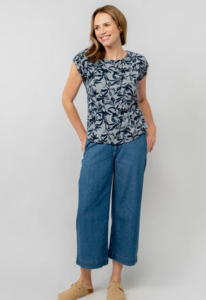 Navy Surfside Jersey Tee - Fauna Print