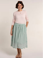 Hannah Cotton Stripe Midi Skirt