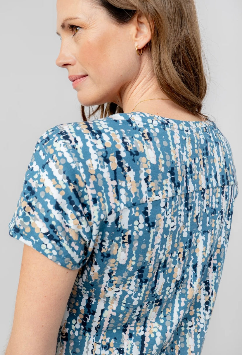 CASTAWAY STRETCH COTTON T-SHIRT DRESS MIRIAM PRINT