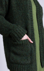 Recycled Wool Mix Green Edge to Edge Cardigan