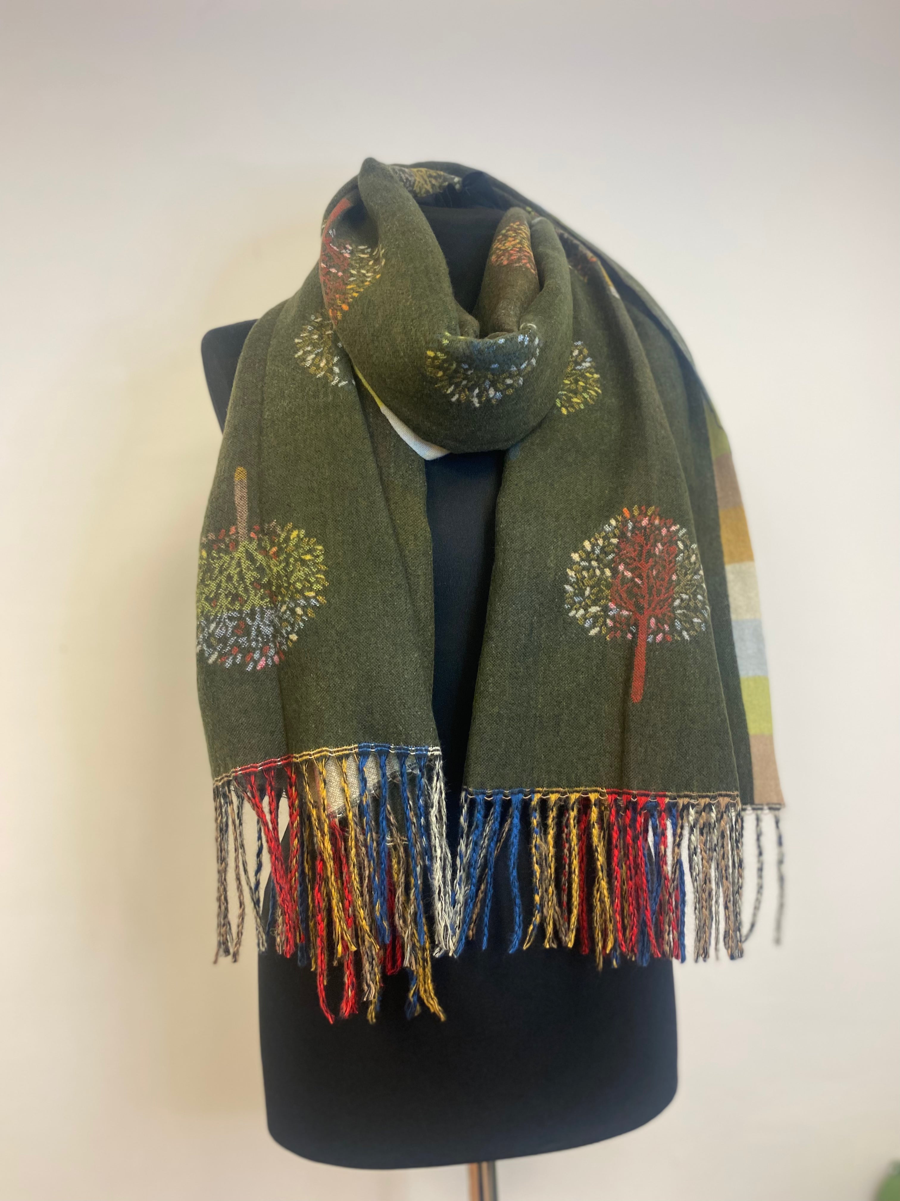 Reversible Soft Tree of Life Winter Scarf