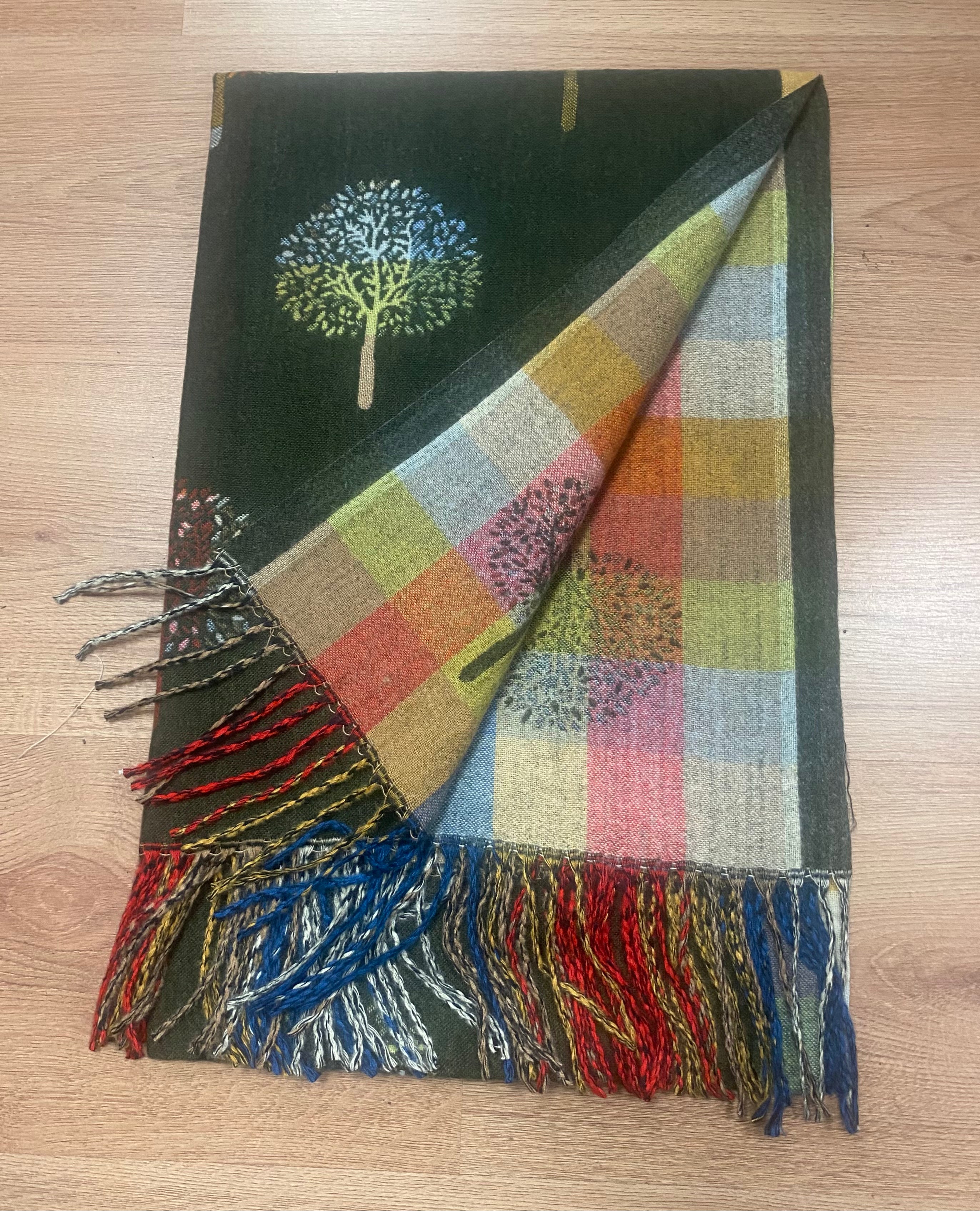 Reversible Soft Tree of Life Winter Scarf