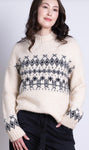 Recycled Wool Mix Ivory Fairisle Jumper