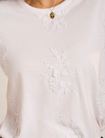 White Agathe Embroidered Cotton T-Shirt