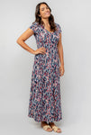 Penelope cotton Maxi Dress Navy Miriam Print