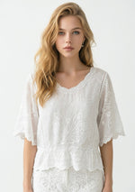 Butterfly Sleeve Lace Design Top