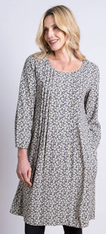 Pintuck Tunic Dress - Sage Green