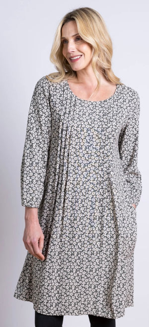 Pintuck Tunic Dress - Sage Green