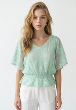 Butterfly Sleeve Lace Design Top