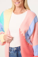 Stitch Colour Block Knit Cardigan