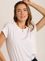 White Agathe Embroidered Cotton T-Shirt